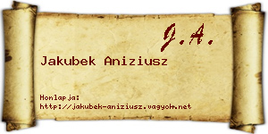 Jakubek Aniziusz névjegykártya
